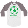 brasil sport soccer ball fun 3/4 Sleeve Shirt