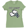 mickey mouse gangster get money Ladies Fitted T-Shirt