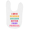 i am a mermaid unicorn kitten fairy princess Baby Bibs