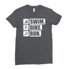 v6 swim bike run Ladies Fitted T-Shirt