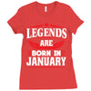 Legends Are Born In January Ladies Fitted T-Shirt