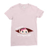 August Peeking Out Baby Girl Ladies Fitted T-Shirt