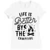 life is better by the camp fire (2) Ladies Fitted T-Shirt