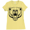 angry bear head Ladies Fitted T-Shirt