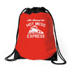 all aboard hot mess express train Drawstring Bags