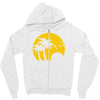 beach silhouette birds sand sunset Zipper Hoodie
