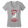 boxing llama Women's V-Neck T-Shirt