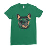 blue and tan frenchie Ladies Fitted T-Shirt