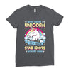 I Wish I Were a Unicorn So I Could Stab Idiots with My Head Ladies Fitted T-Shirt