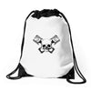 skull pisto Drawstring Bags