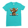 chewie and porgs Ladies Fitted T-Shirt