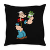 popeye spinach retro mens funny Throw Pillow