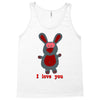 i love you bunny hare rabbit cupid couple kiss fun Tank Top