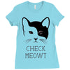 CHECK MEOWT Ladies Fitted T-Shirt