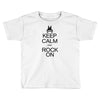 keep calm and rock on mens black t shirt rock music new Toddler T-shirt