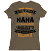 Super Cool Nana Of A Freaking Awesome Granddaughter Ladies Fitted T-Shirt