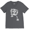 a skeleton crawling V-Neck Tee