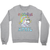 unicorns are born in april cute unicorn Crewneck Sweatshirt