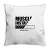 muscles installing Throw Pillow
