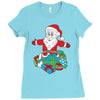 santa with piles of christmas Ladies Fitted T-Shirt