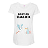 Baby On Board with Stork Maternity Scoop Neck T-shirt