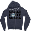 crazy lady shark Zipper Hoodie