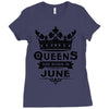 Queens Are Born In June Ladies Fitted T-Shirt