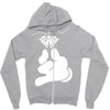 cartoon hands holding diamond Zipper Hoodie