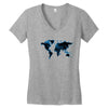World Map Design Women's V-Neck T-Shirt