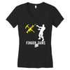 finger guns batle royal gaming Women's V-Neck T-Shirt