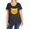 cat yellow Ladies Curvy T-Shirt