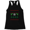 ugly dinosaur christmas Racerback Tank
