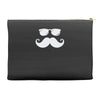 hipster glasses and moustache Accessory Pouches