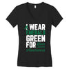 i wear emerald green for liver cancer awareness Women's V-Neck T-Shirt