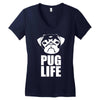 pug life dog tee new Women's V-Neck T-Shirt