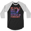 my cat and i stay in tonight 3/4 Sleeve Shirt