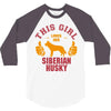This Girl Loves Siberian Husky 3/4 Sleeve Shirt