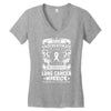Never Underestimate The Strength Of A Lung Cancer Warrior Women's V-Neck T-Shirt