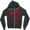 strap of the distribution of the engine Zipper Hoodie
