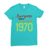 awesome since november 1970 Ladies Fitted T-Shirt
