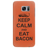keep calm and eat bacon t shirt funny parody meat tee food pig hog bre Samsung Galaxy S7 Edge