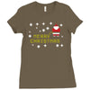 santa peeing merry christmas Ladies Fitted T-Shirt
