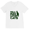 real men love cats, funny quote V-Neck Tee