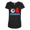 i heart zombies scary eye bloody heart halloween Maternity Scoop Neck T-shirt