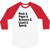 rock paper scissors lizard spock big bang theory geek nerd gift t shir 3/4 Sleeve Shirt