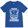 Never Underestimate Dog Rescuer Who Was Born November V-Neck Tee