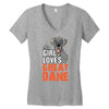 This Girl Loves Her Great Dane Women's V-Neck T-Shirt