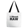 i shoot raw Tote Bags