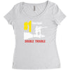 double trouble rocket ride Women's Triblend Scoop T-shirt