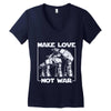 make love not war at at Women's V-Neck T-Shirt